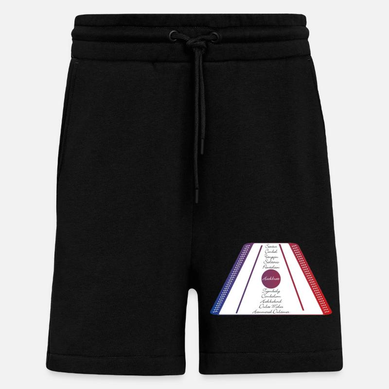 Dulcimer bleu rouge - Short bio décontracté fabriqué en UE - SOLID BLACK