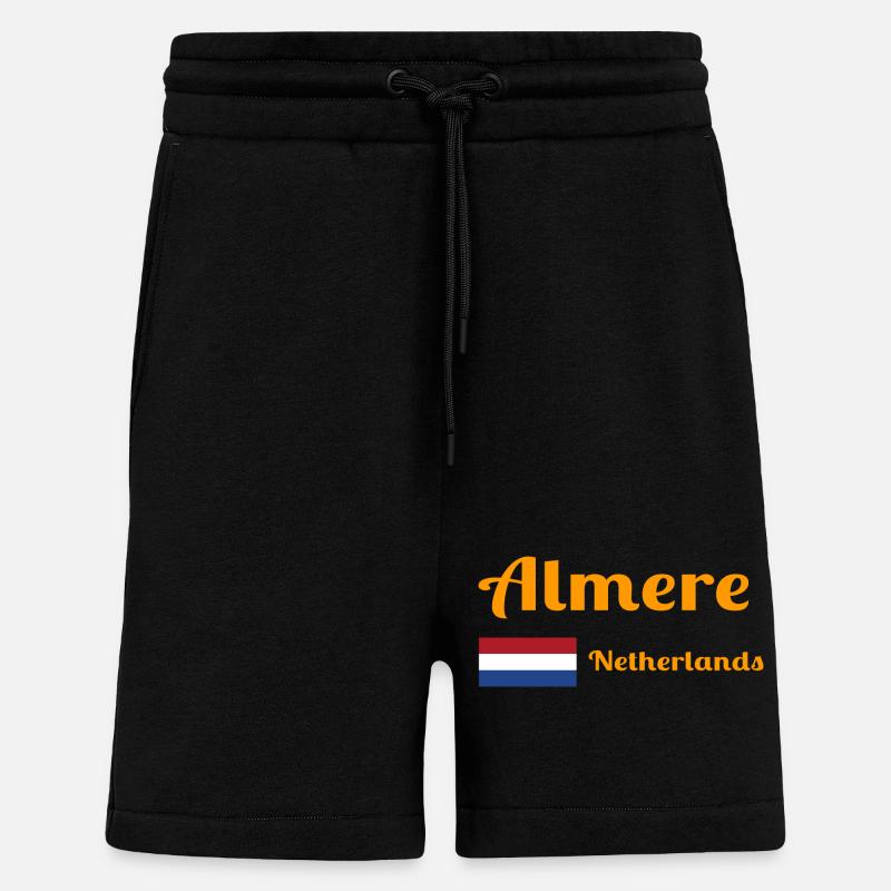 Almere Pays-Bas - Imprimés élégants - Short bio décontracté fabriqué en UE - SOLID BLACK