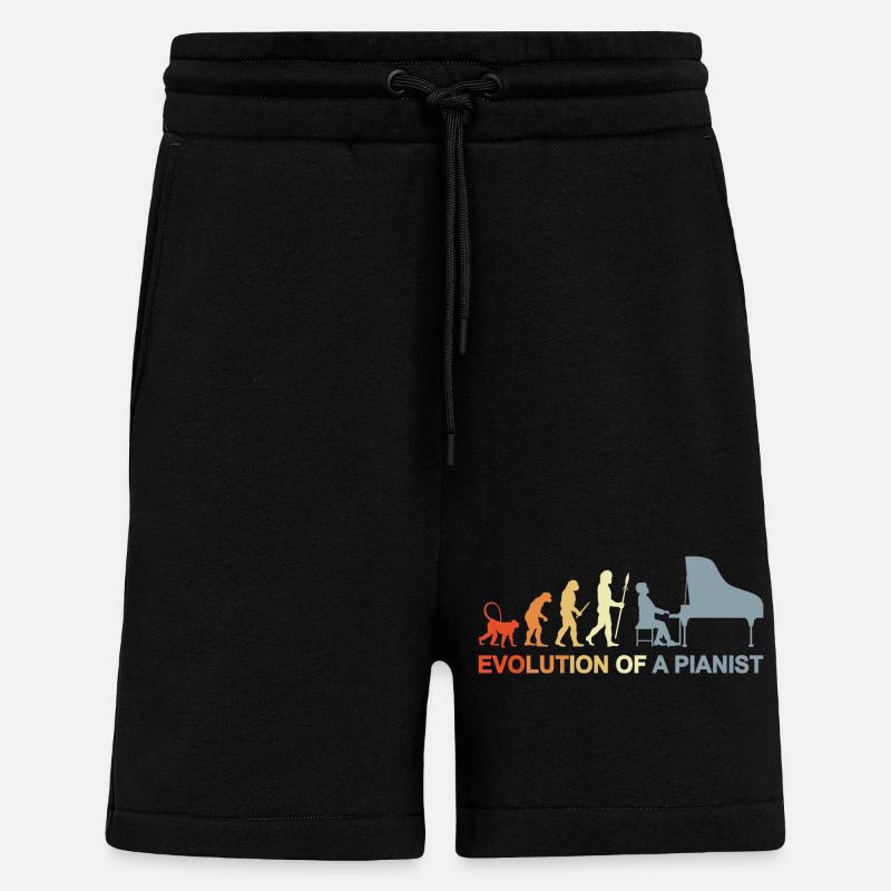 Piano Evolution - Shorts - made by SPREAD - SOLID BLACK