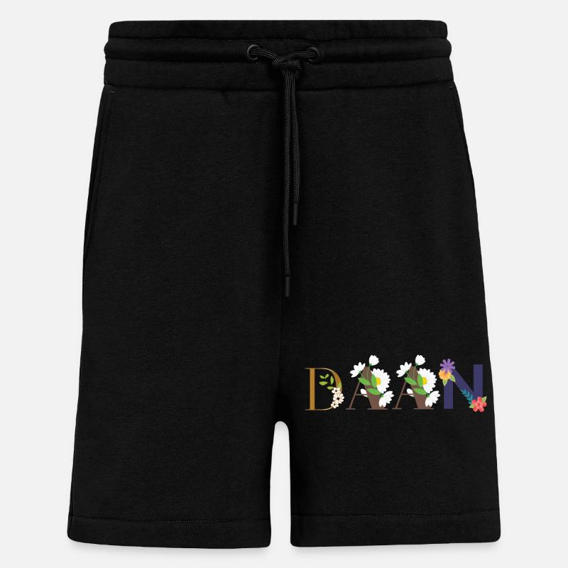 DAAN Name mit Blumen geschmückt - Shorts - made by SPREAD - SOLID BLACK