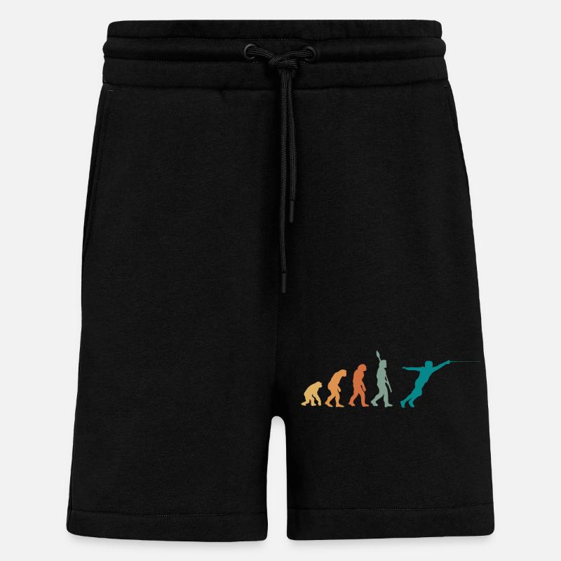 Evolution Escrime Retro - Short bio décontracté fabriqué en UE - SOLID BLACK
