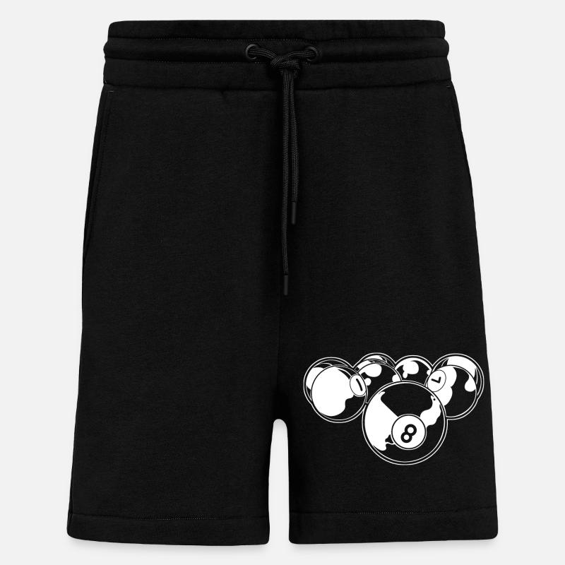 Billard à 8 boules - Short bio décontracté fabriqué en UE - SOLID BLACK