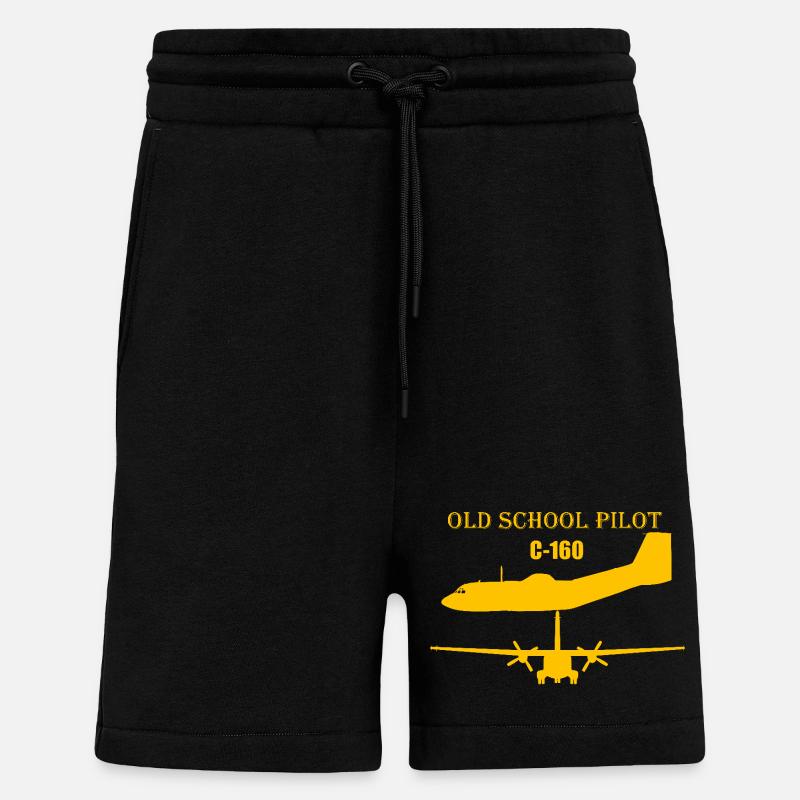Pilote à l’ancienne C-160 - Short bio décontracté fabriqué en UE - SOLID BLACK