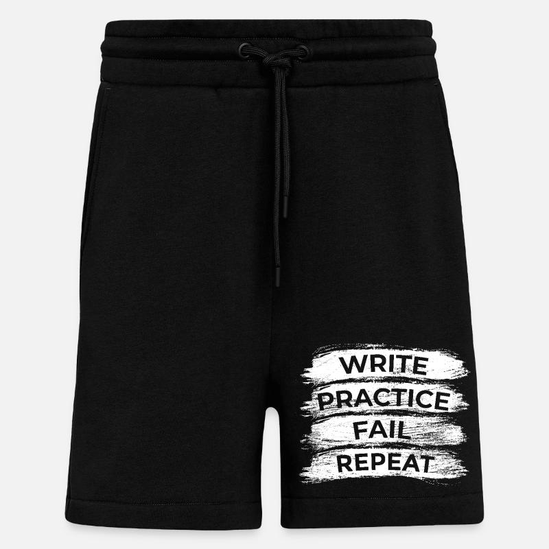 Pratique de l’écriture Échec Répétition - Short bio décontracté fabriqué en UE - SOLID BLACK