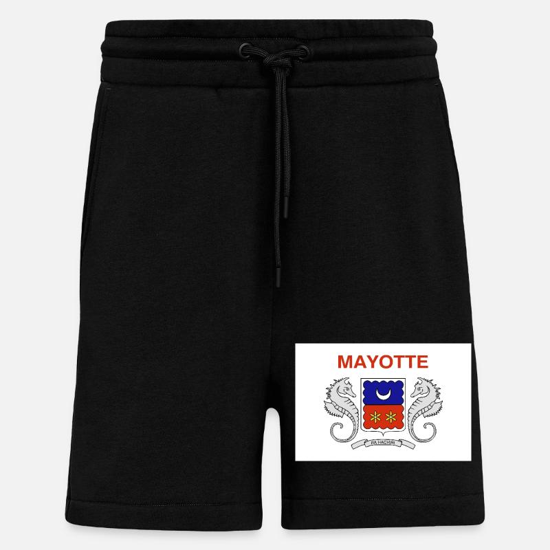 Mayotte - Short bio décontracté fabriqué en UE - SOLID BLACK