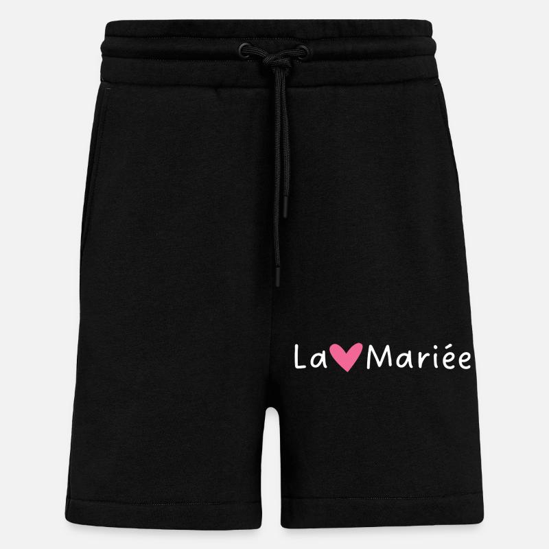 la mariée cœur rose - Short bio décontracté fabriqué en UE - SOLID BLACK