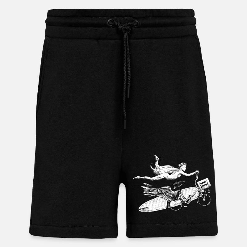 Flying Bike - Blanc - Short bio décontracté fabriqué en UE - SOLID BLACK