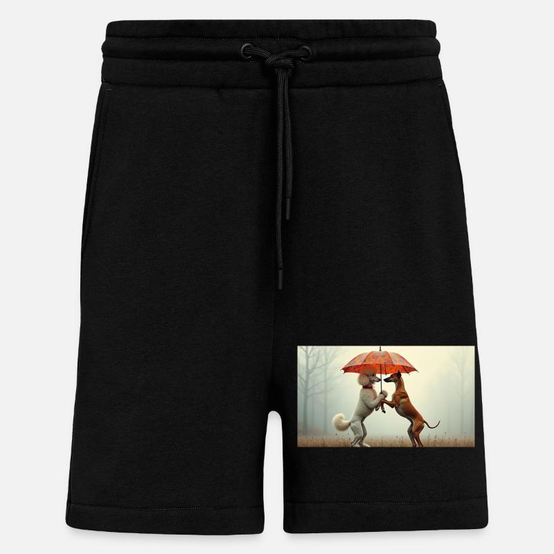 Hunde unter Regenschirm - Shorts - made by SPREAD - SOLID BLACK