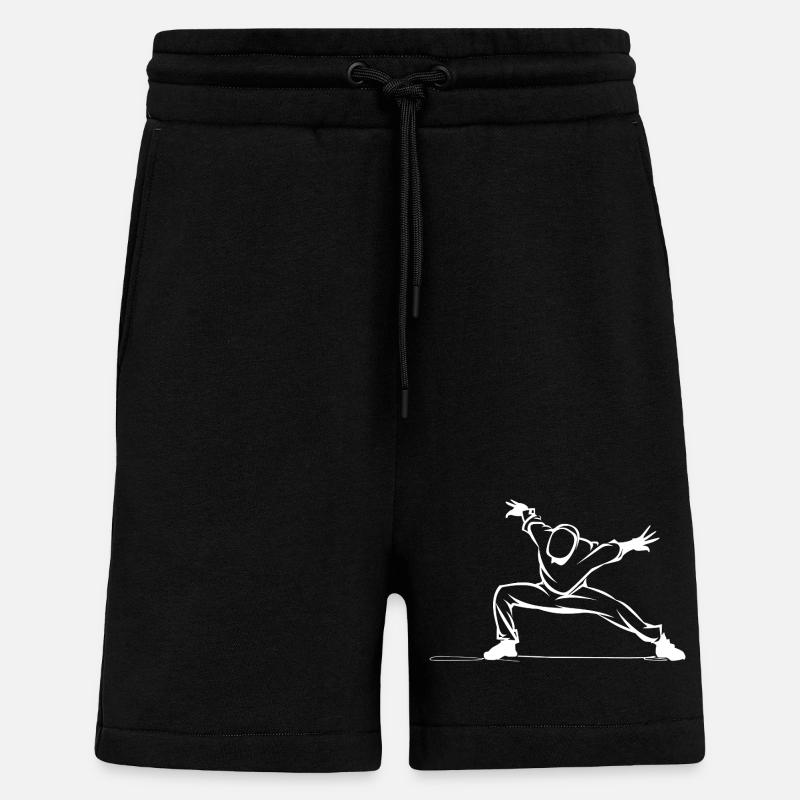 Dessin de breakdancer - Short bio décontracté fabriqué en UE - SOLID BLACK