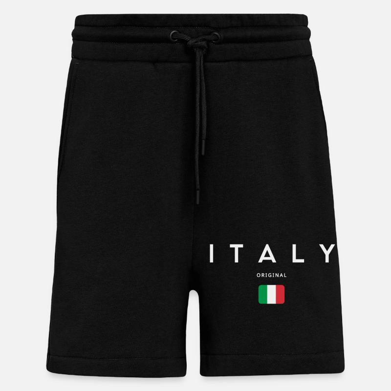 Drapeau de l’Italie, fierté italienne - Short bio décontracté fabriqué en UE - SOLID BLACK