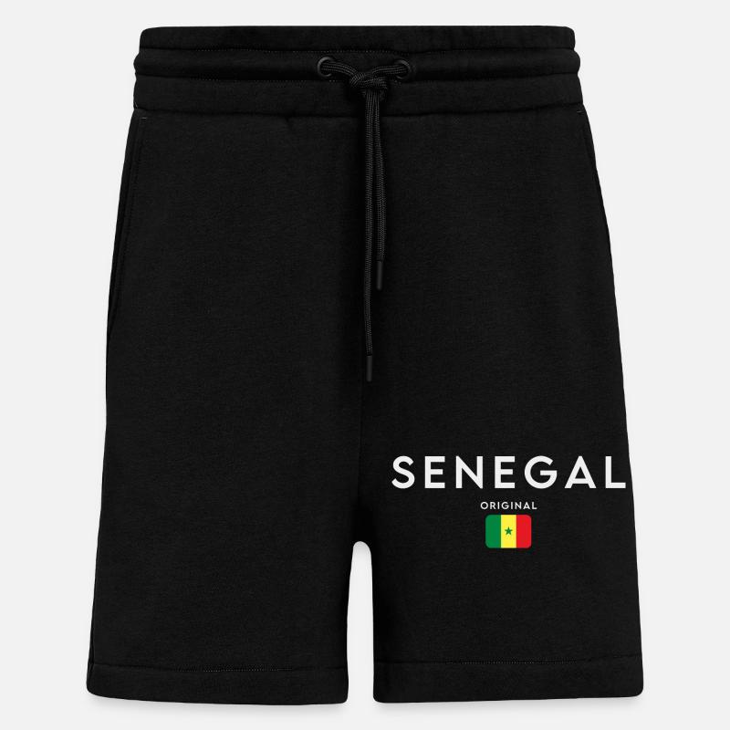 Senegalese flag, Senegalese pride - Shorts - made by SPREAD - SOLID BLACK