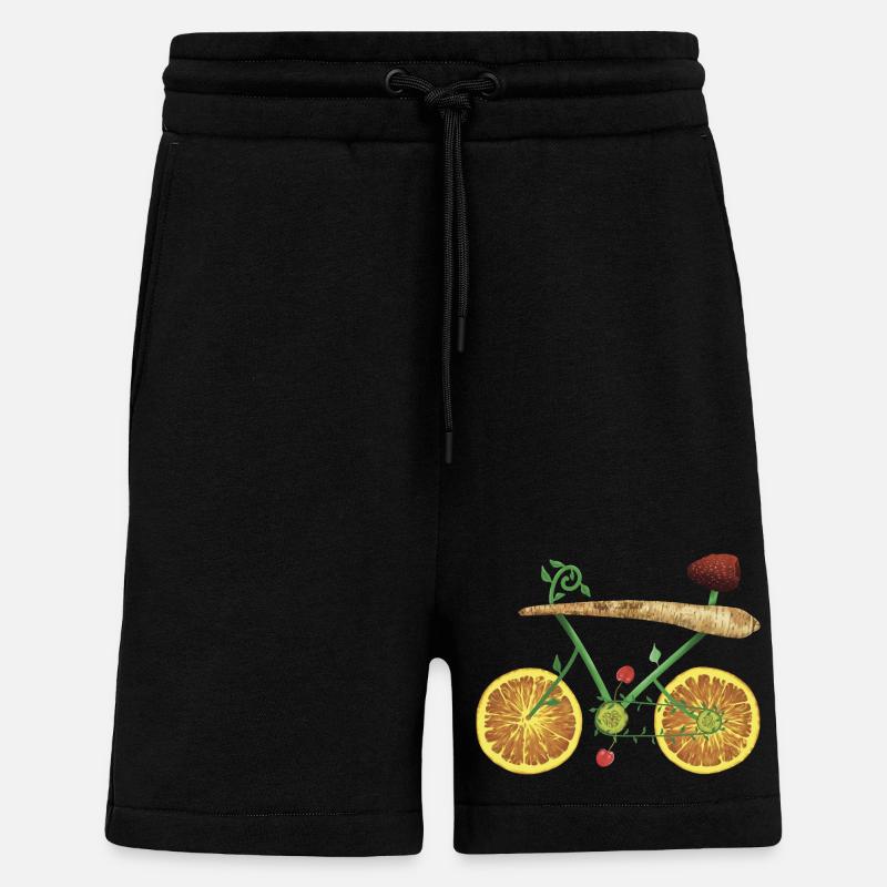 Fruchtiges Fahrraddesign mit Orangenscheiben - Shorts - made by SPREAD - SOLID BLACK