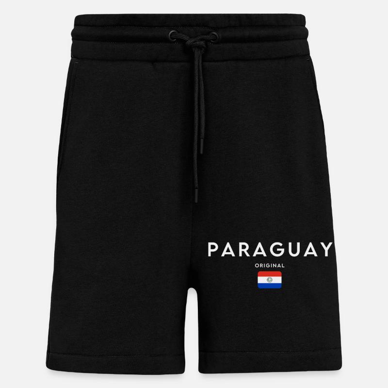 Drapeau paraguayen, fierté paraguayenne - Short bio décontracté fabriqué en UE - SOLID BLACK