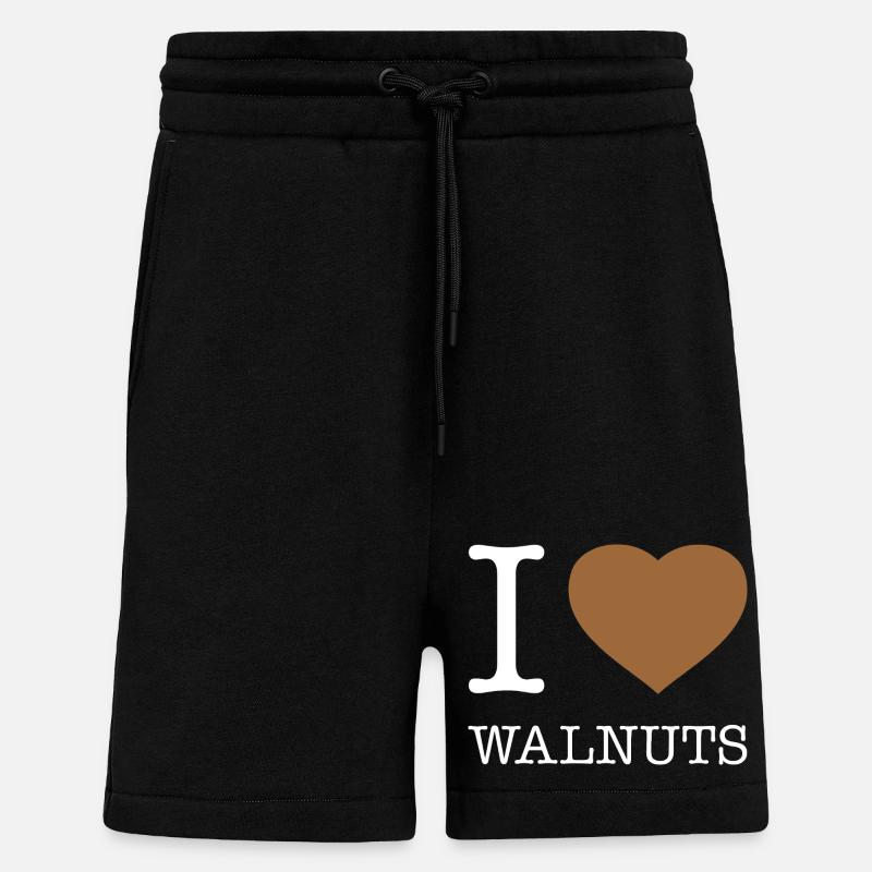 I LOVE WALNUTS - Shorts - made by SPREAD - SOLID BLACK