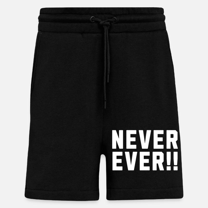 Never Ever !! - Shorts - made by SPREAD - SOLID BLACK