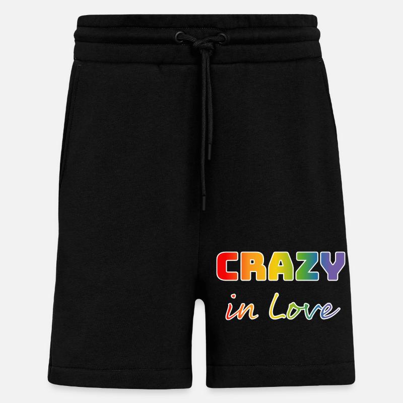Shirt Crazy in Love Regenbogen w - Shorts - made by SPREAD - SOLID BLACK