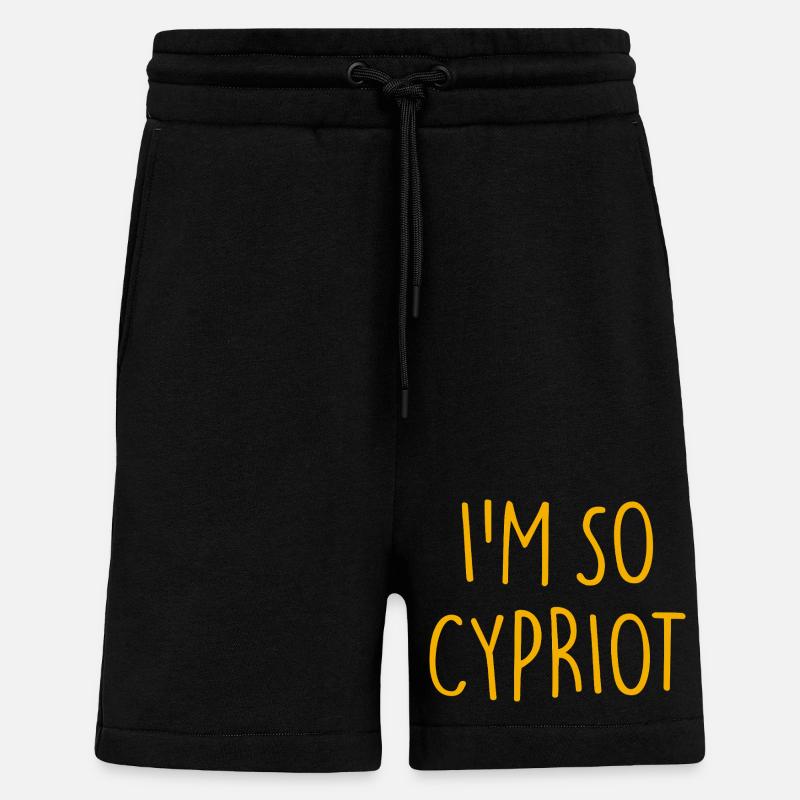 JE SUIS TELLEMENT CHYPRIOTE Chypre - Short bio décontracté fabriqué en UE - SOLID BLACK