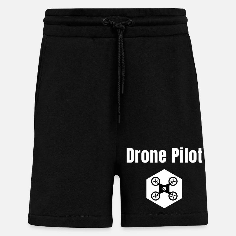 Pilote Drone Hex Tee - Short bio décontracté fabriqué en UE - SOLID BLACK