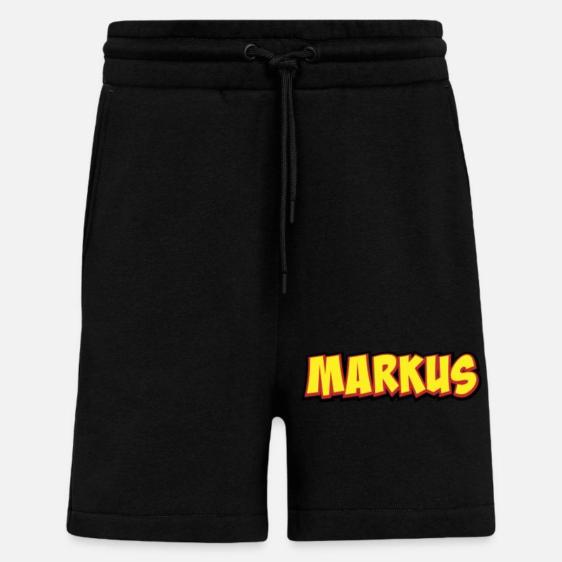 Markus First Name Gift - Shorts - made by SPREAD - SOLID BLACK
