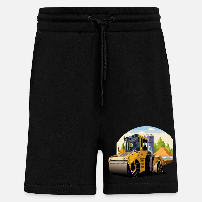 Strassenwalze bei der Arbeit - Shorts - made by SPREAD - SOLID BLACK