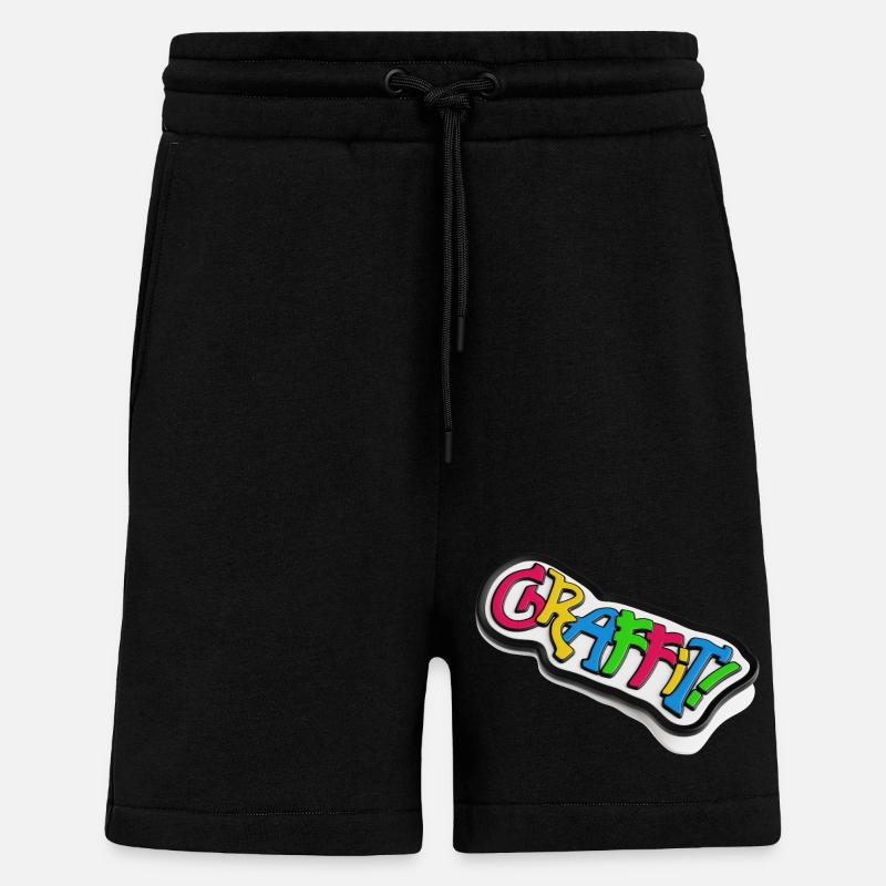 Graffiti lettering 3d effect - Shorts - made by SPREAD - SOLID BLACK