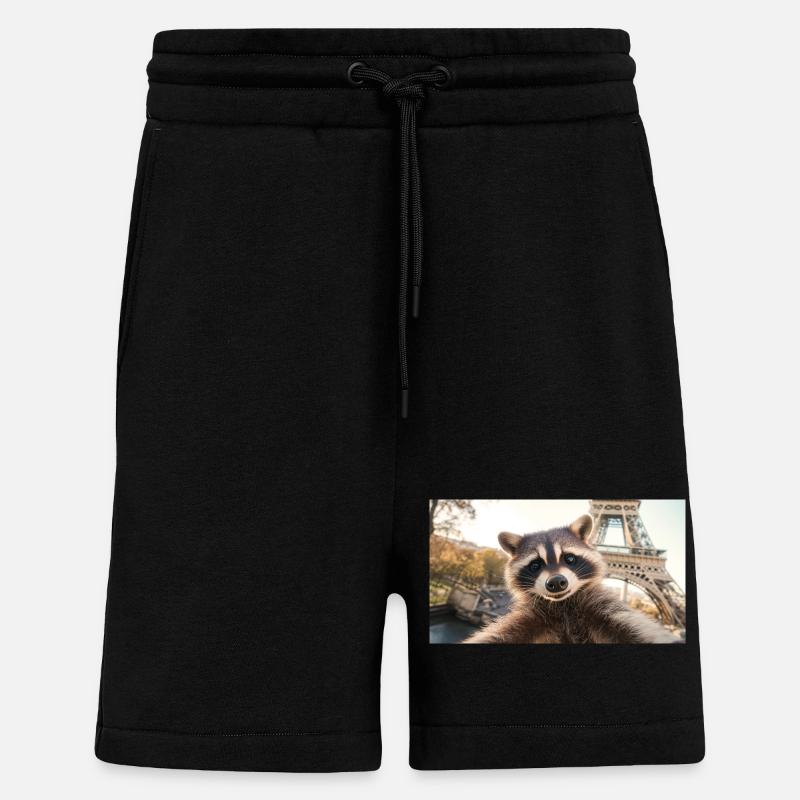 Waschbär in Paris - Shorts - made by SPREAD - SOLID BLACK
