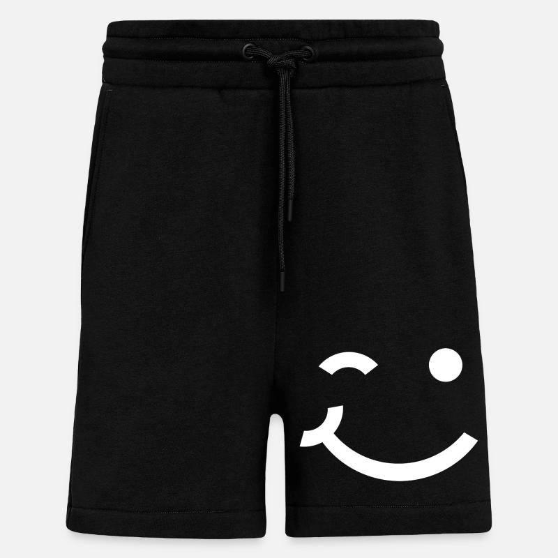Winking face, Wink smile - Shorts - made by SPREAD - SOLID BLACK