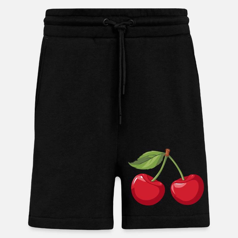 Lebendige Kirsche Illustration - Shorts - made by SPREAD - SOLID BLACK