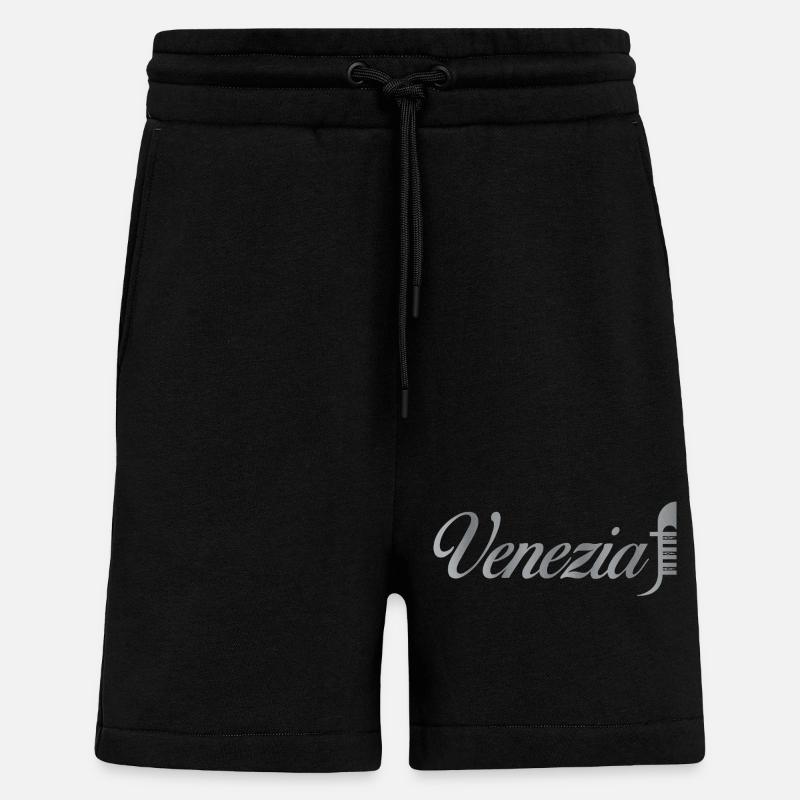 Venezia Script Métallique - Short bio décontracté fabriqué en UE - SOLID BLACK
