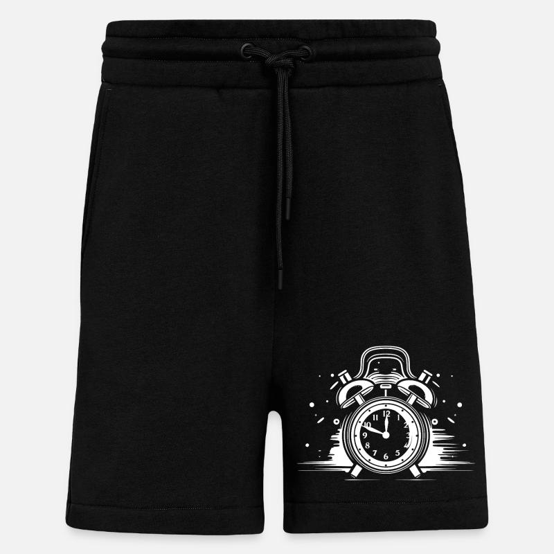 Dessin du réveil - Short bio décontracté fabriqué en UE - SOLID BLACK