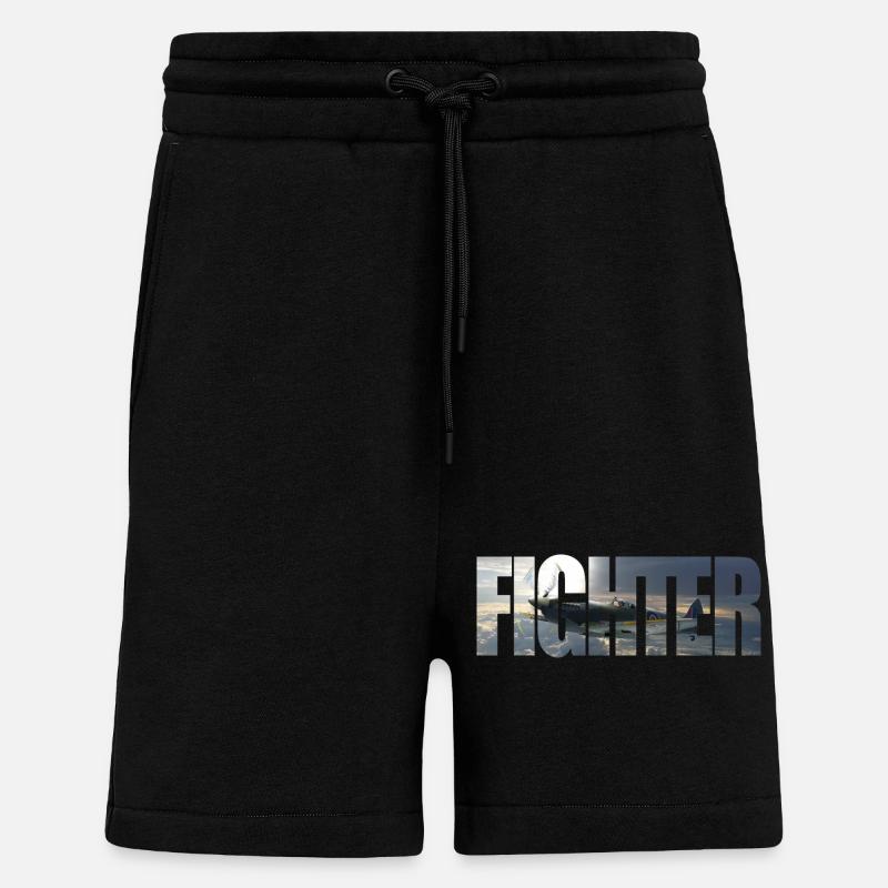 Chasseur Spitfire - Short bio décontracté fabriqué en UE - SOLID BLACK