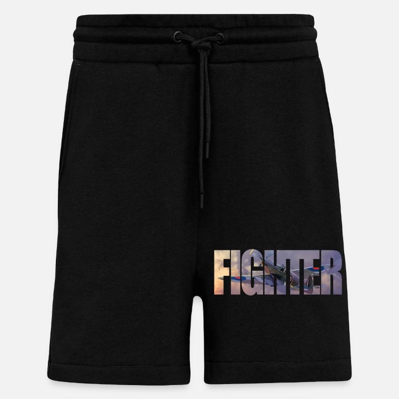 Fighter Spitfire - Shorts - made by SPREAD - SOLID BLACK