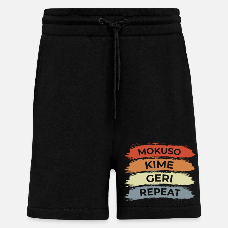 Techniques de karaté - Short bio décontracté fabriqué en UE - SOLID BLACK