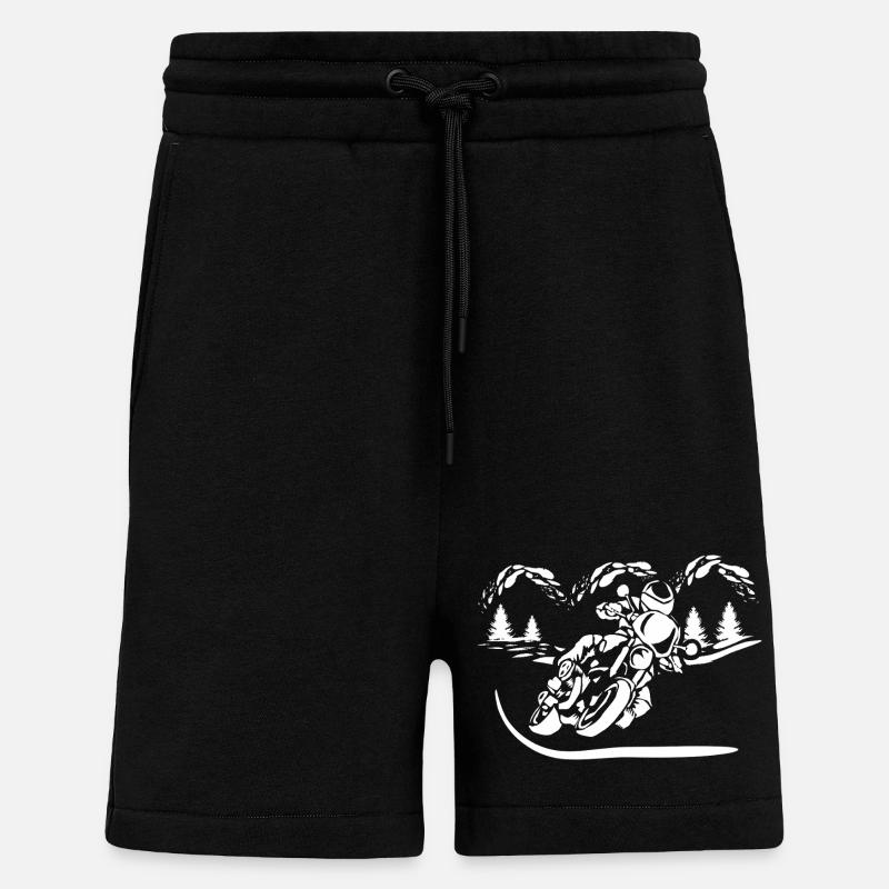 Silhouette de Moto Forêt - Short bio décontracté fabriqué en UE - SOLID BLACK