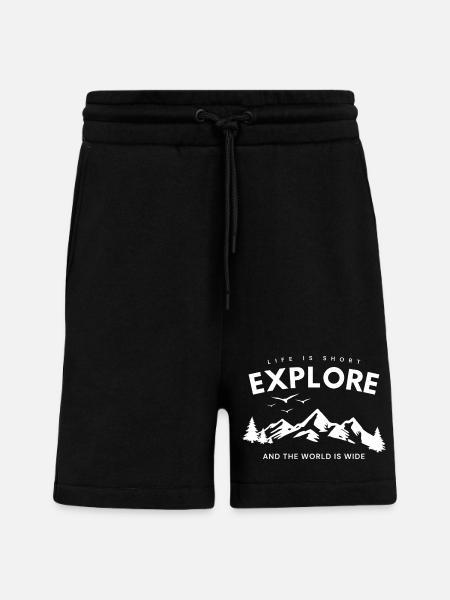 Explore Adventure Zitat - Shorts - made by SPREAD - SOLID BLACK