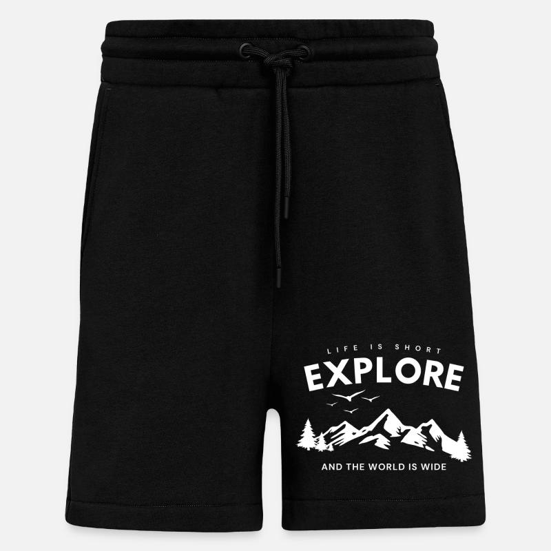 Explore Adventure Quote - Shorts - made by SPREAD - SOLID BLACK