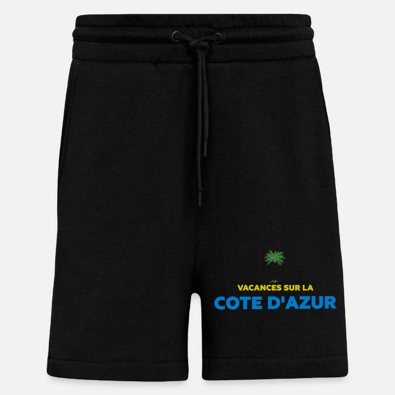 Vacances sur la côte d'azur - Short bio décontracté fabriqué en UE - SOLID BLACK