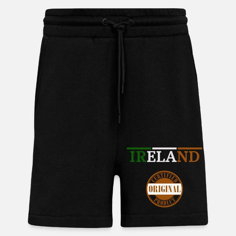 Drapeau de l’Irlande, Irish Pride - Short bio décontracté fabriqué en UE - SOLID BLACK