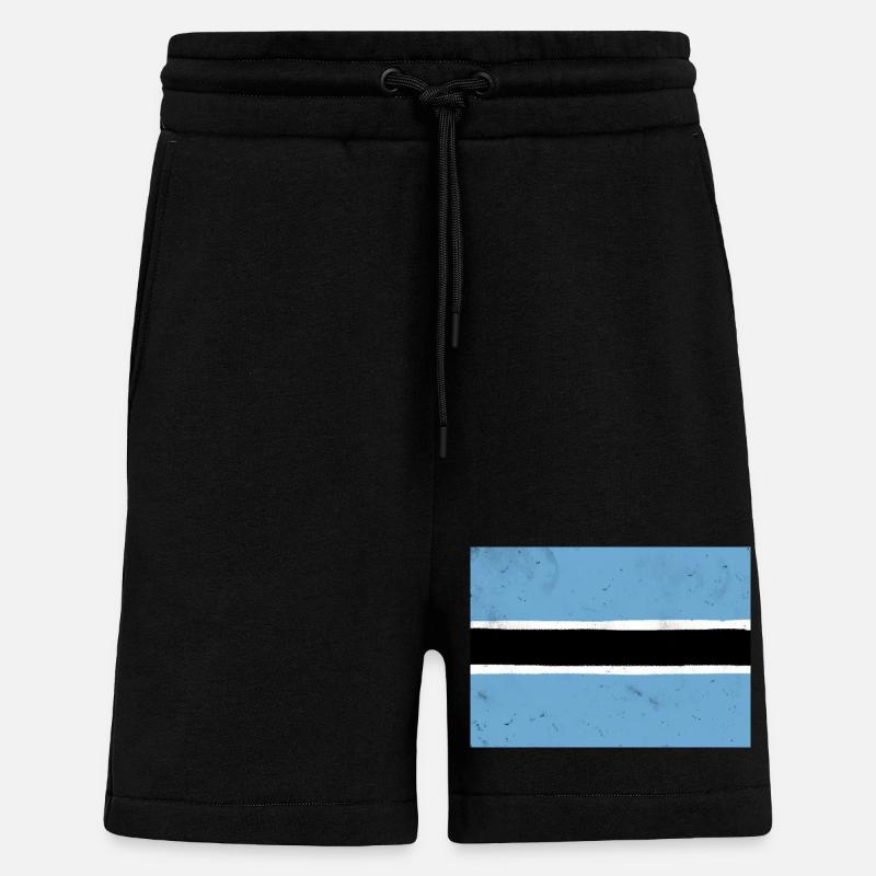 Drapeau du Botswana - Short bio décontracté fabriqué en UE - SOLID BLACK
