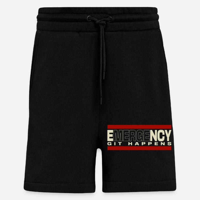 Nerd geek emergency git happens - Shorts - made by SPREAD - SOLID BLACK