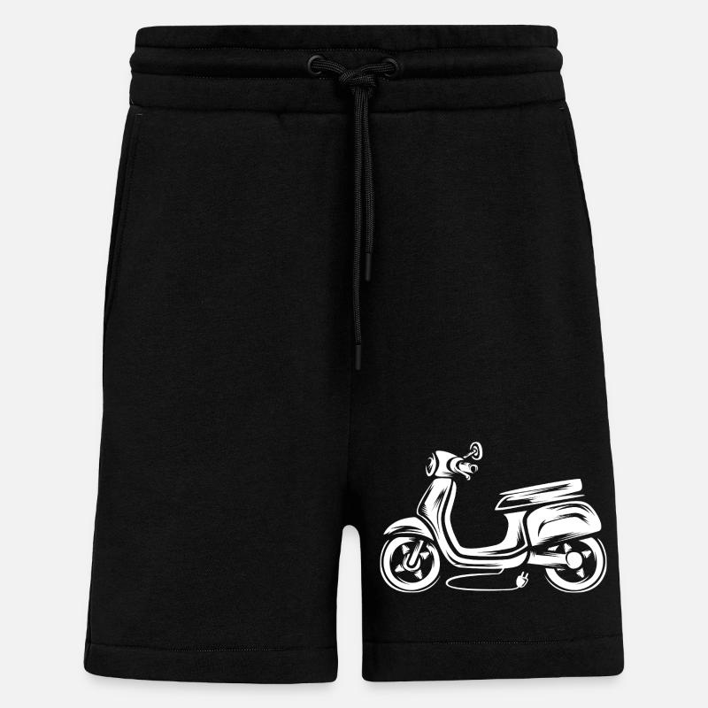 Elektro Roller Illustration - e Moped Fahrer - Shorts - made by SPREAD - SOLID BLACK