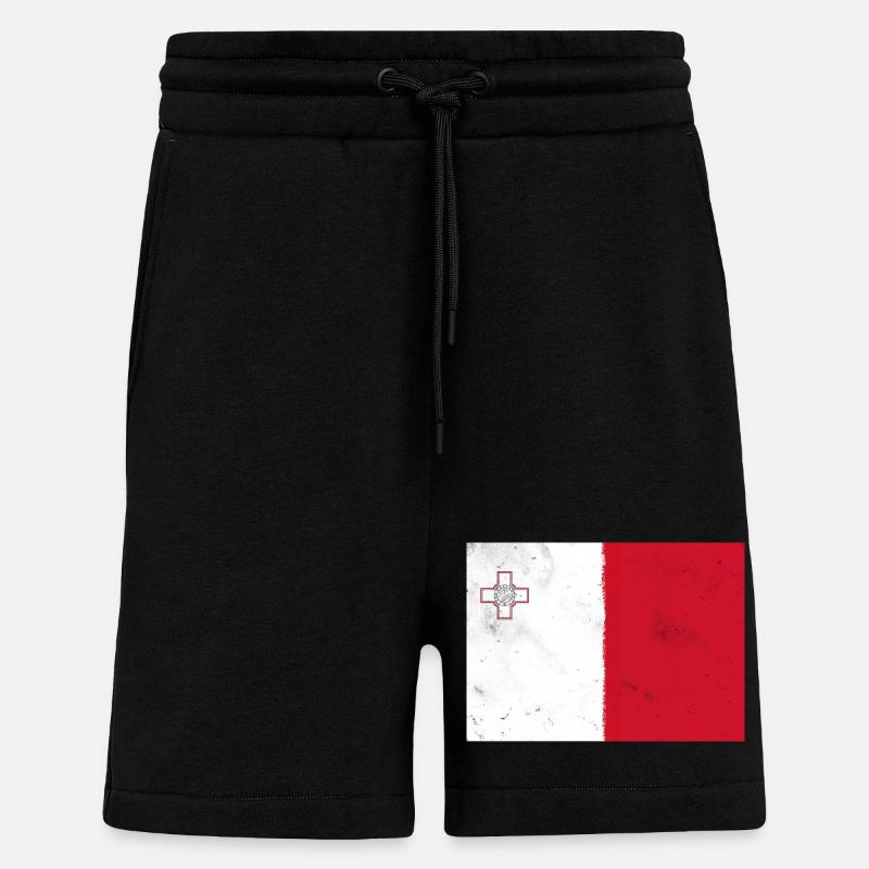 Flagge von Malta - Shorts - made by SPREAD - SOLID BLACK