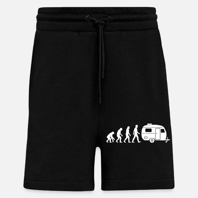 Caravane Evolution Camper Camping - Short bio décontracté fabriqué en UE - SOLID BLACK