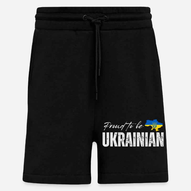 Fier Ukrainien, j’adore l’Ukraine - Short bio décontracté fabriqué en UE - SOLID BLACK
