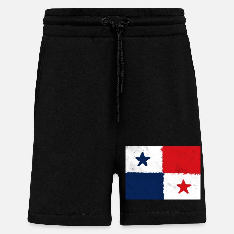 Drapeau du Panama - Short bio décontracté fabriqué en UE - SOLID BLACK