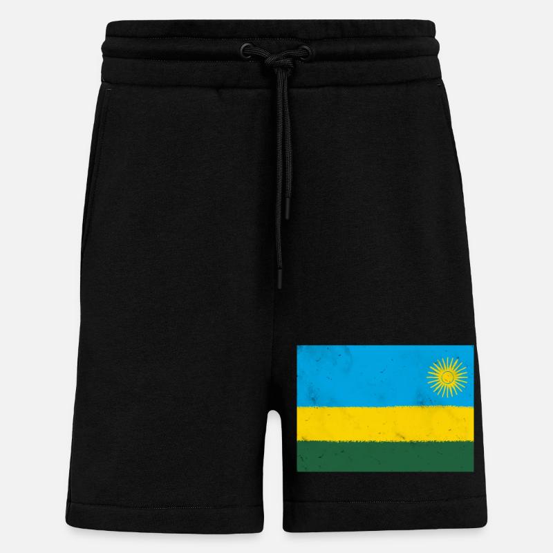 Flagge von Ruanda - Shorts - made by SPREAD - SOLID BLACK
