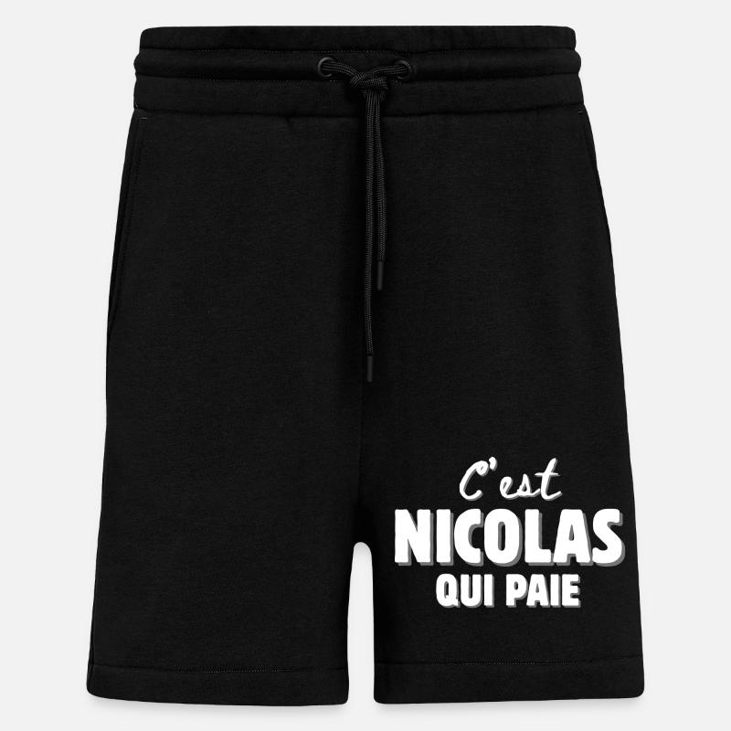 Nicholas. First name Nicolas - Shorts - made by SPREAD - SOLID BLACK