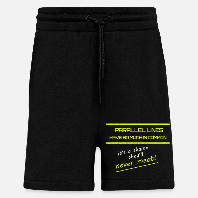 Funny Parallel Lines Math Tee - Shorts - made by SPREAD - SOLID BLACK