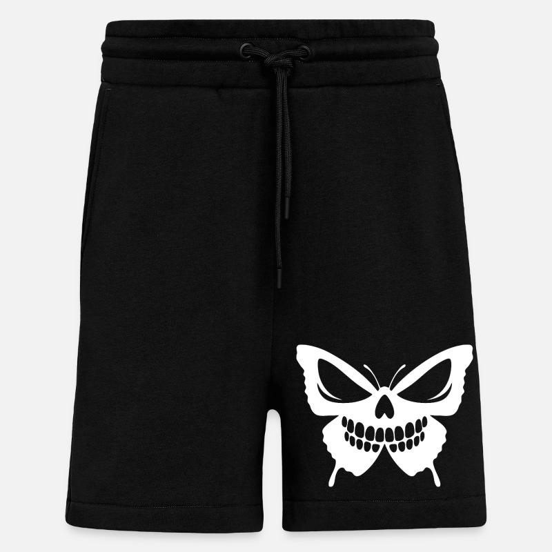 Kompliziertes Schmetterlingsschädel-Design - Shorts - made by SPREAD - SOLID BLACK