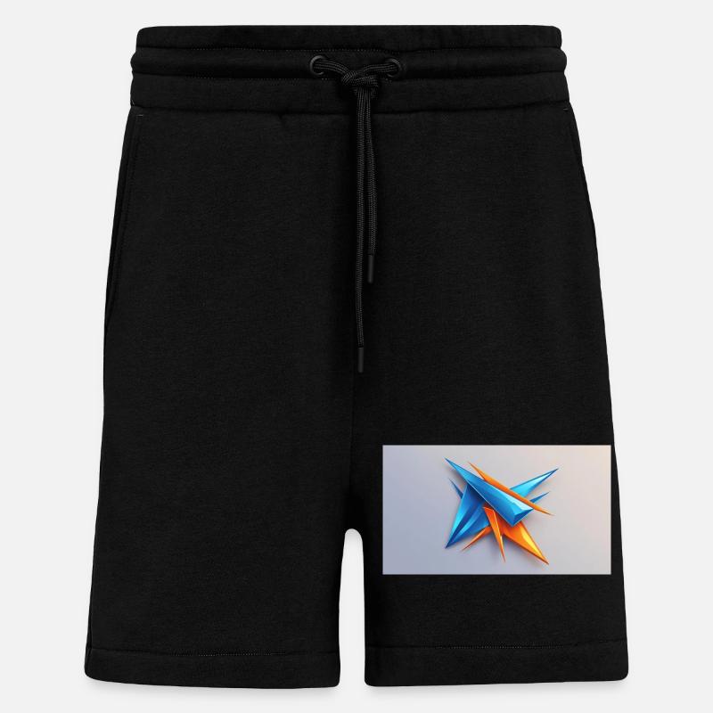 Origami Star BleuOrange - Short bio décontracté fabriqué en UE - SOLID BLACK